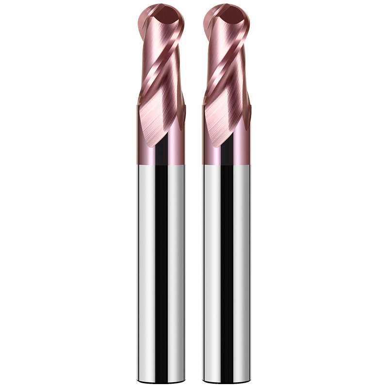 PLUSTOOL 2 Flute Carbide Round Ball Nose Cutting Tools Router Bit End Mill Milling Cutter For Steel