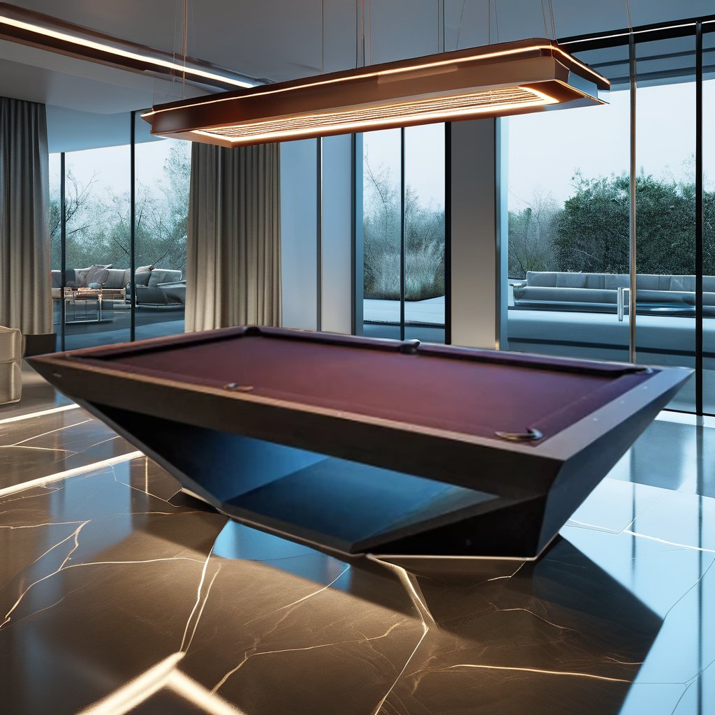 Custom Full Size Pool Table for Snooker Billiard & More Fashion Curved Shape with Rubber Cushion Rail MOQ 1 PC