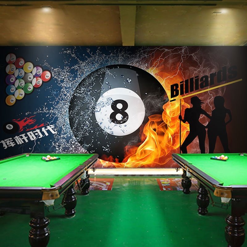 3D creative billiard room decoration background wallpaper billiard hall decoration mural snooker entertainment hall