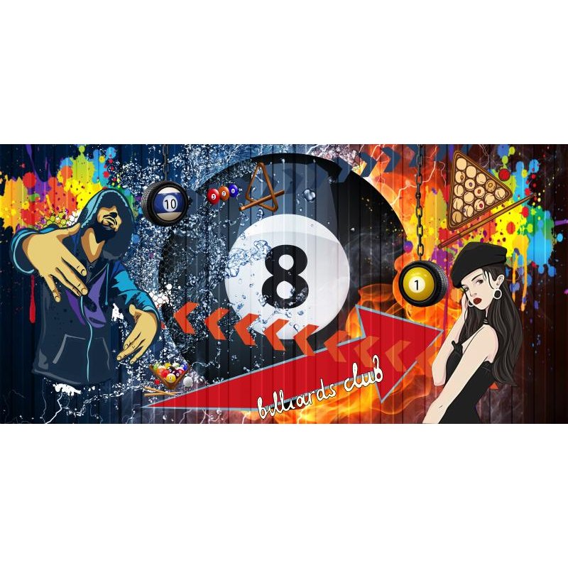 3D creative billiard room decoration background wallpaper billiard hall decoration mural snooker entertainment hall
