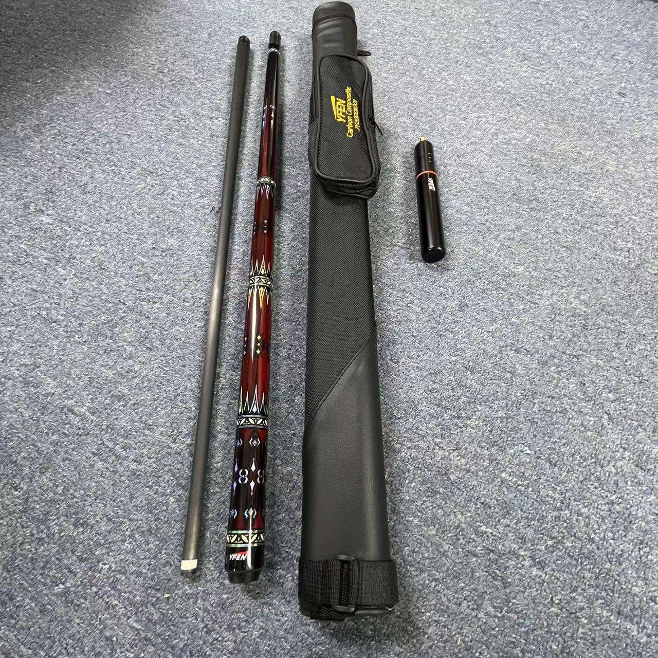 High End YFEN 58" Carbon Fiber 12.5mm/11.5mm with Cue Box and Extensions for Sale