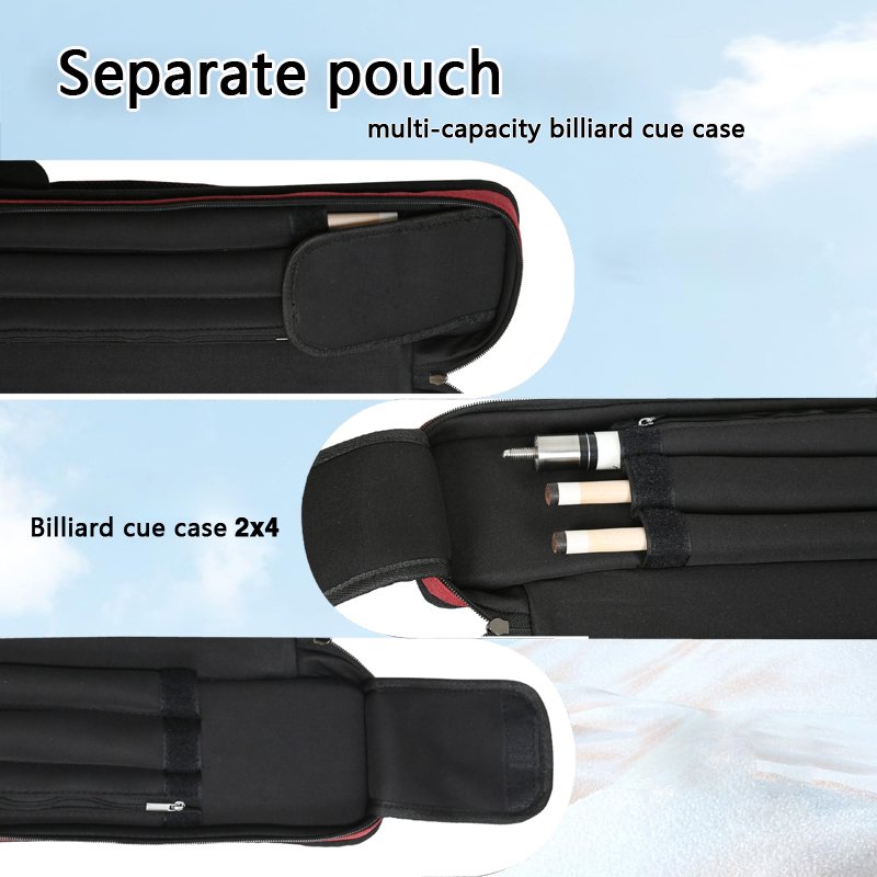 OEM Factory Soft Billiard Pool Cue Stick Carrying Case with two Zipper Pockets Pool Cue Carrying Bag Pool Cue Accessories
