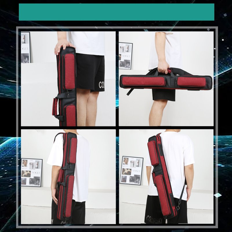 OEM Factory Soft Billiard Pool Cue Stick Carrying Case with two Zipper Pockets Pool Cue Carrying Bag Pool Cue Accessories
