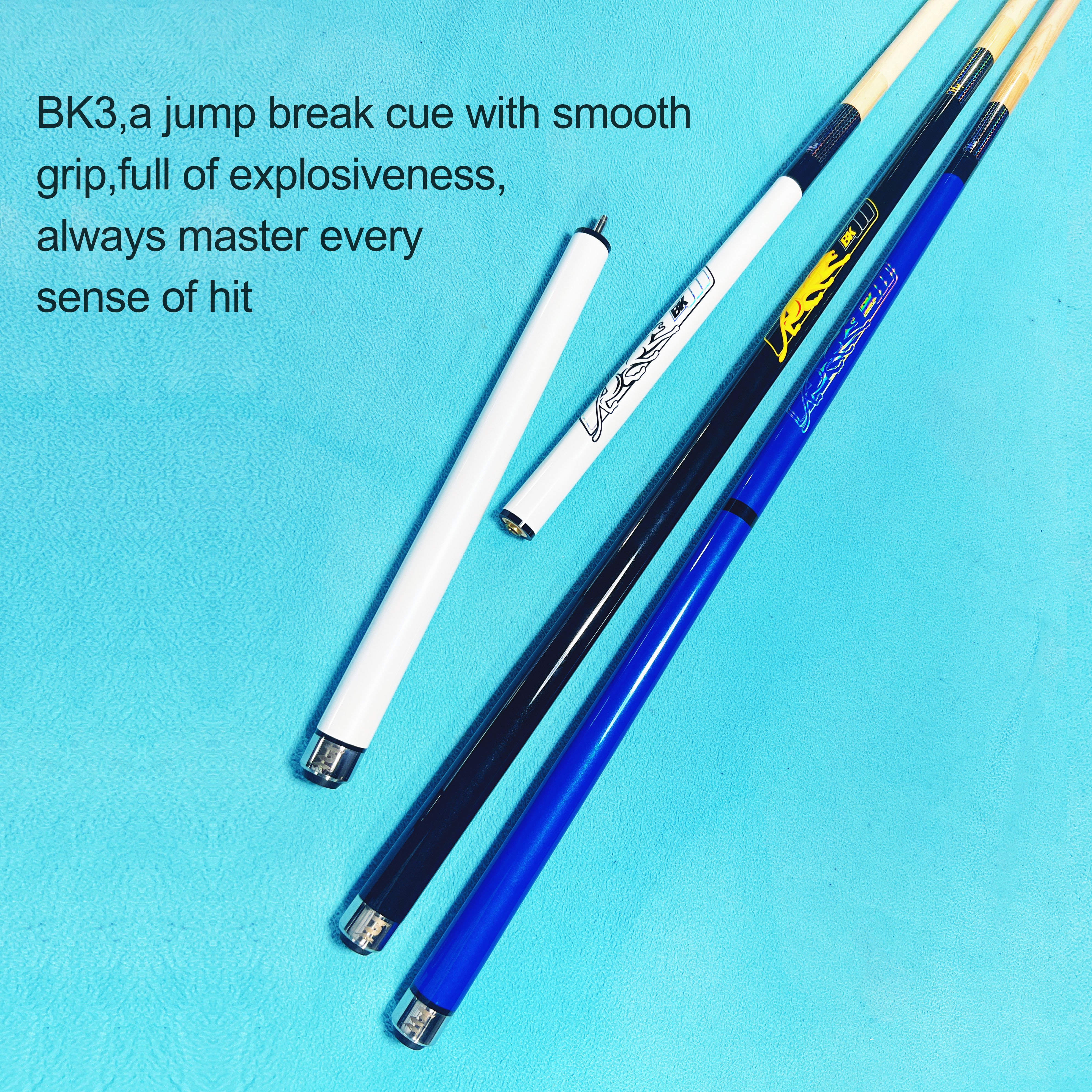 Premium 3pcs Maple Wood Shaft 13.2mm Tip Billiard Pool Snooker Jump Break Cue For Sale