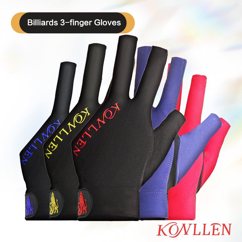 KONLLEN Pool Glove Fingerless Left Hand Gloves Snooker/Carom Gloves Durable Billiards Accessories