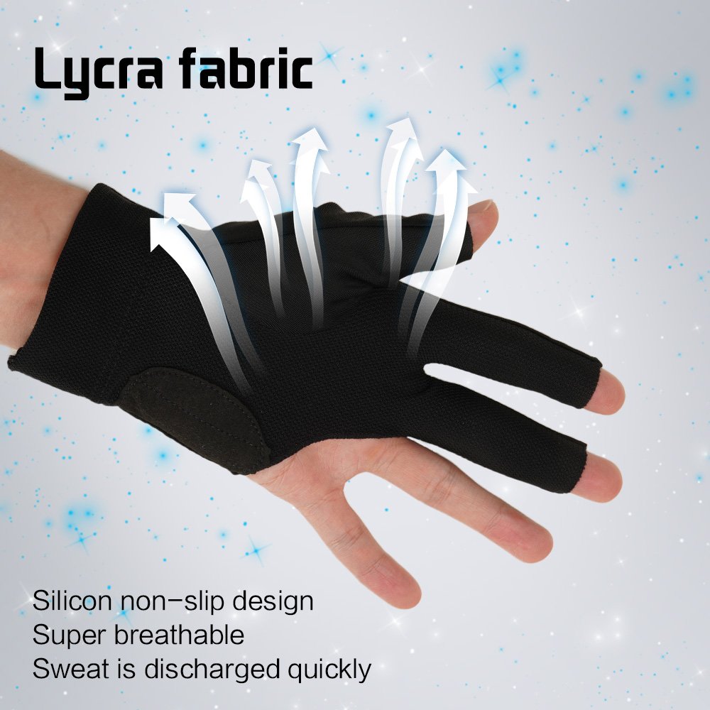 KONLLEN Pool Glove Fingerless Left Hand Gloves Snooker/Carom Gloves Durable Billiards Accessories
