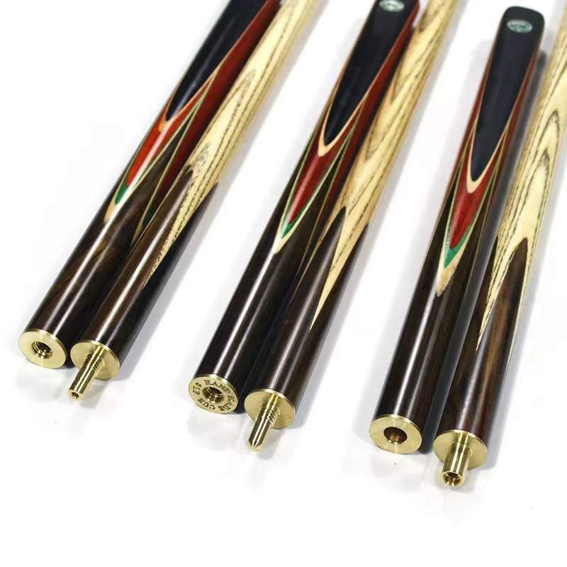 Factory direct Price 3/4-pc Handmade 9mm /10mm tip Billiard Snooker Cue with extension, Ash wood shaft Ebony Butt for Sale