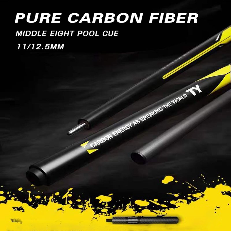 Specially Designed Carbon Fiber Pool Snooker & Billiard Cue for Chinese Eight Ball Featuring Attractive Carbon Plate Pattern