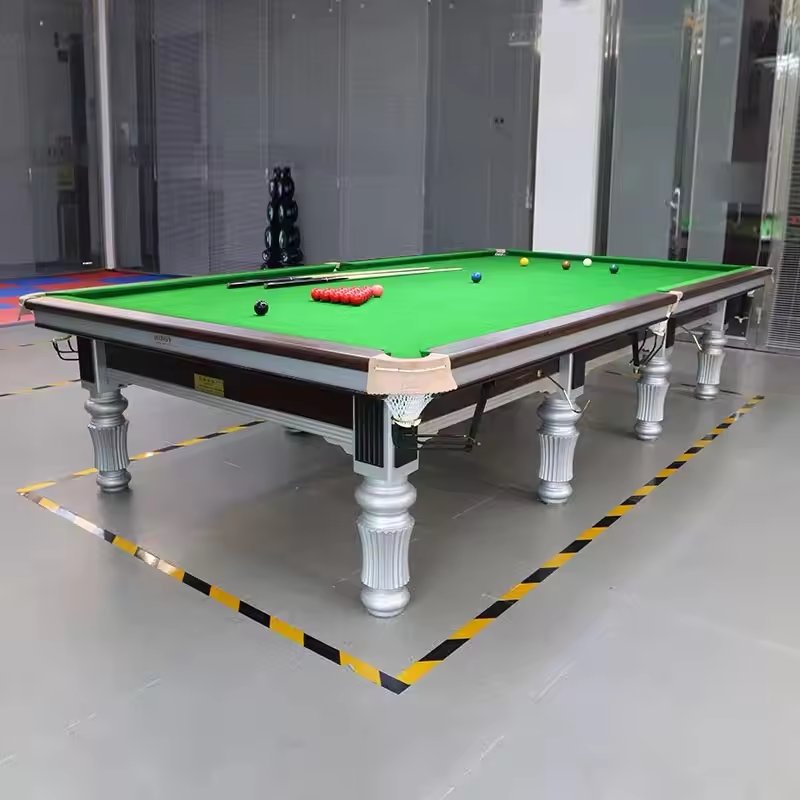 Professional Snooker Pool Table Billiard Solid Wood Slat with Steel Cushion Custom Size Leather & Net Pockets