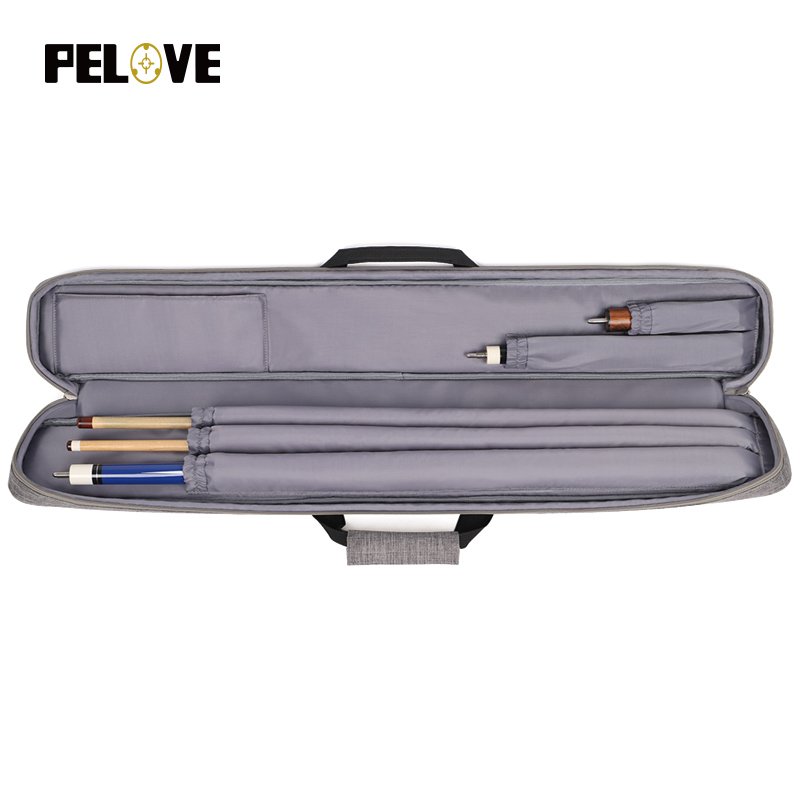 Five colors professional can be installed a set of pool cue with inner pocket pool cue bag soft pool cue case