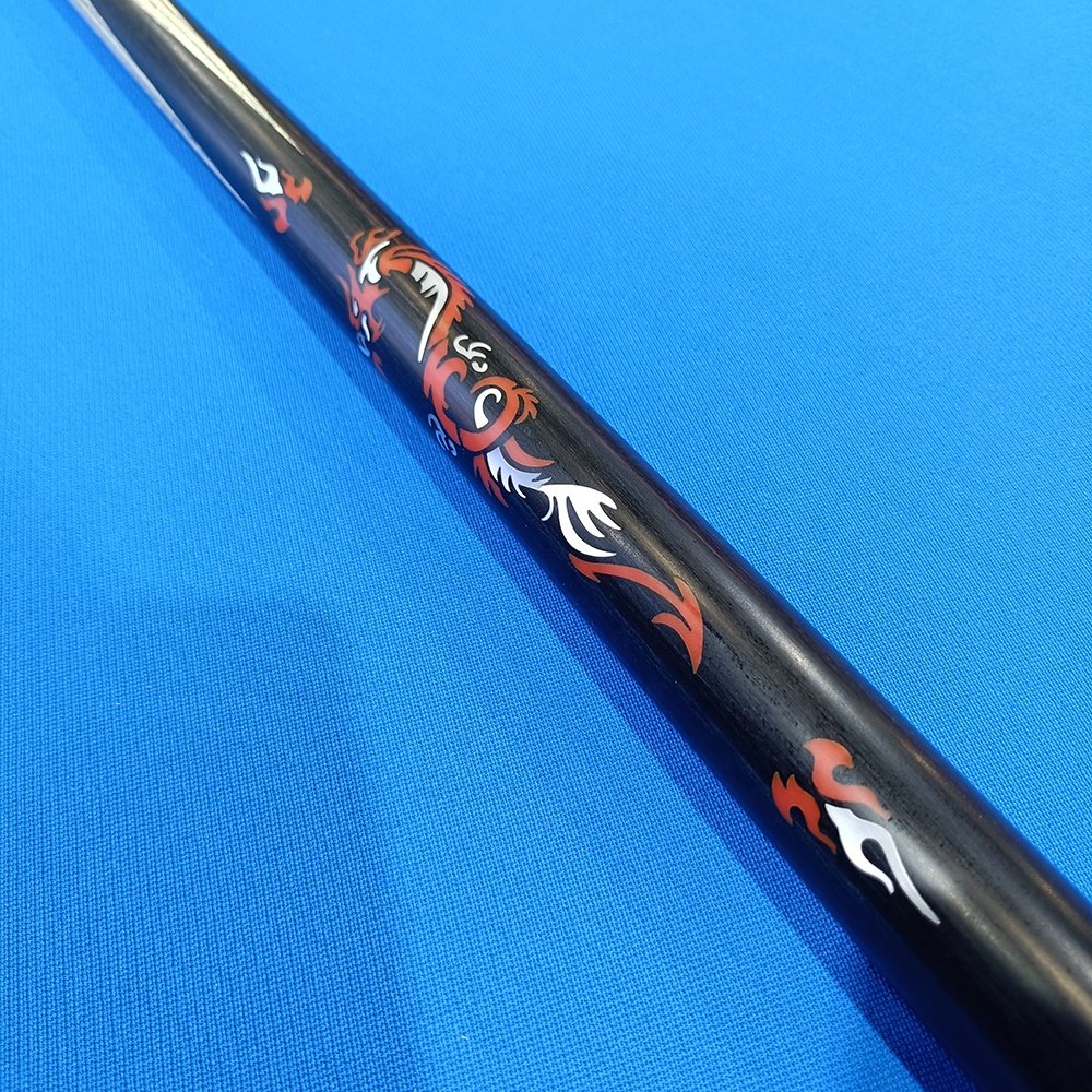 Bojue manufacturer High Quality Ash Wood Loong Design Standard Size Single Piece Style Pool Billiard Cue