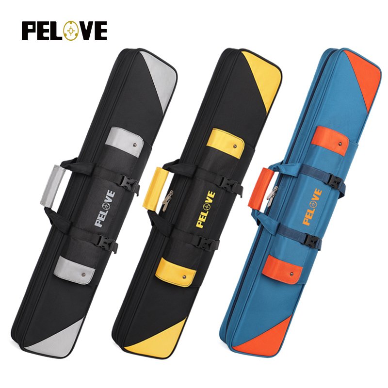 With front pocket colorful with new design large double shoulder billiard cue bag soft cue case billiard