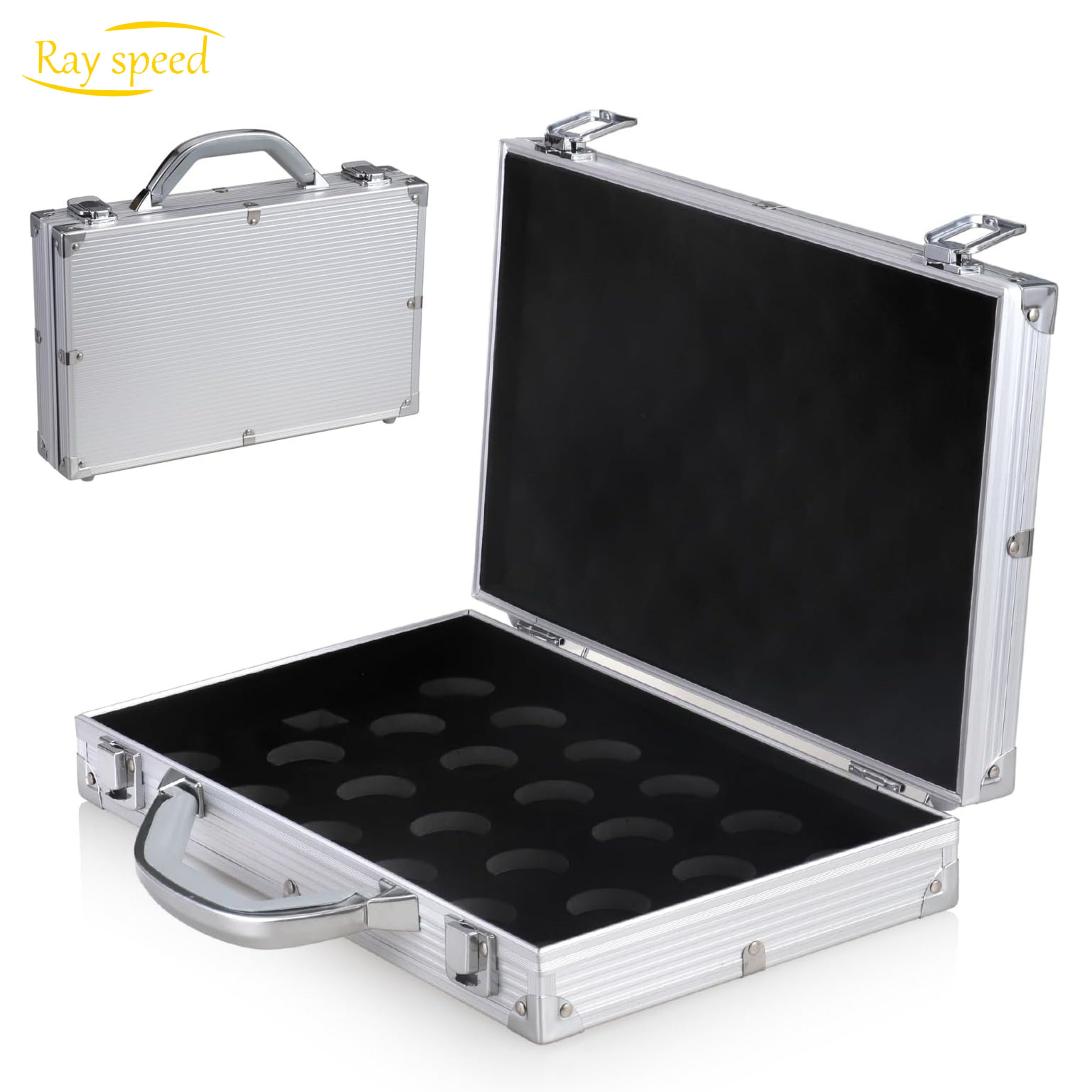 Rayspeed Snooker Pool Ball Case, Snooker Billiard Balls Storage Box for 22 Billiards Balls, 2-1/16'' and Accessories, Silver