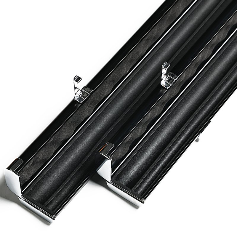 Billiards cue aluminum alloy double two slot through bar black eight snooker cue box, corner integrated through bar box package