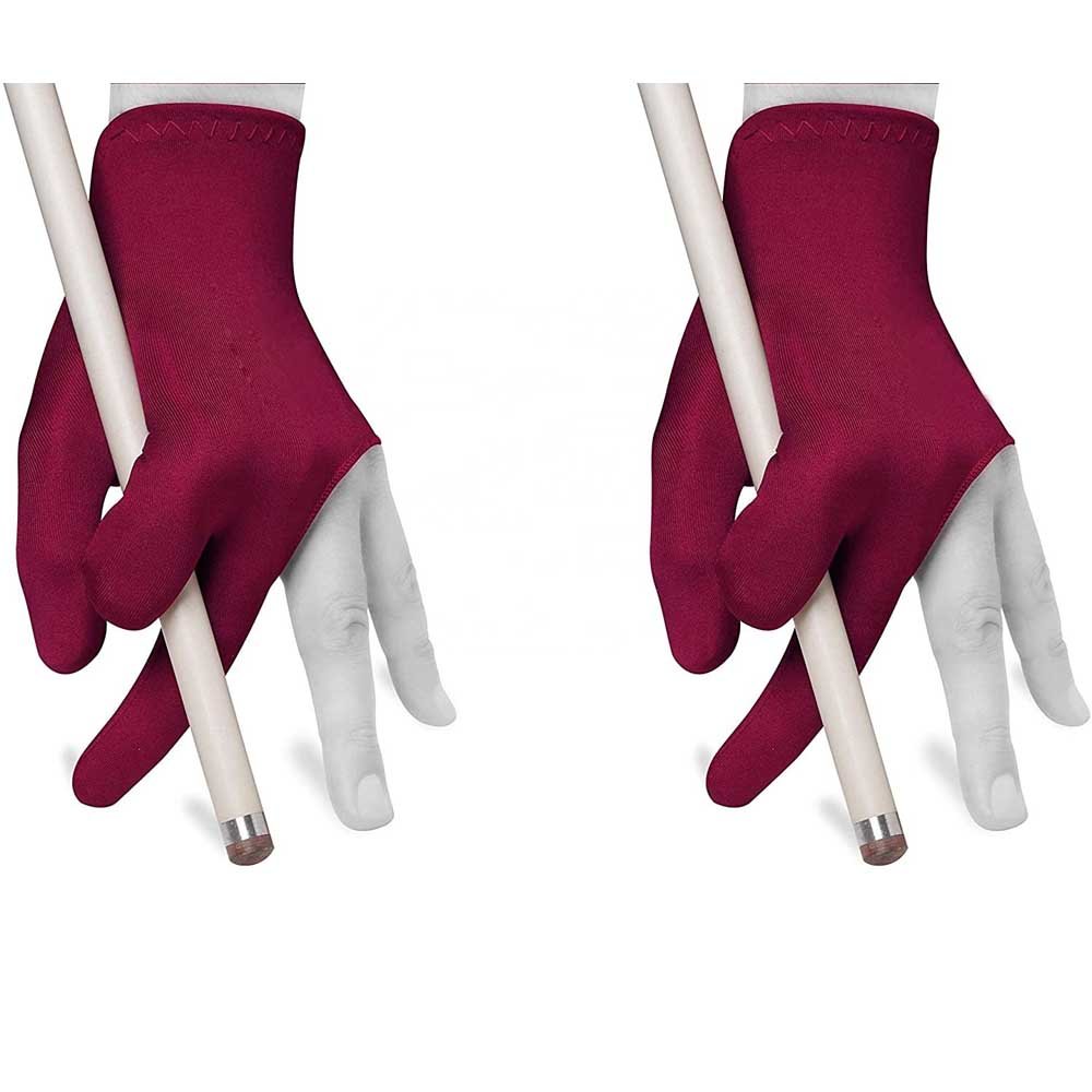 Manufacturer Classic Solid Blue And Black Snooker Gloves Breathable Comfortable Elastic 3 Fingers Youth Billiards Cue Gloves