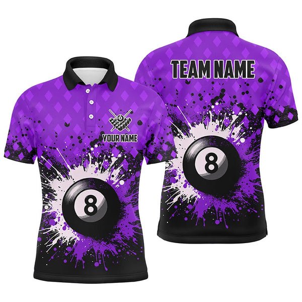Custom High Quality mens Snooker Polo Shirt Design Latest Short Sleeve Billiard Polo Design With Buttons Sublimation Polo Shirt