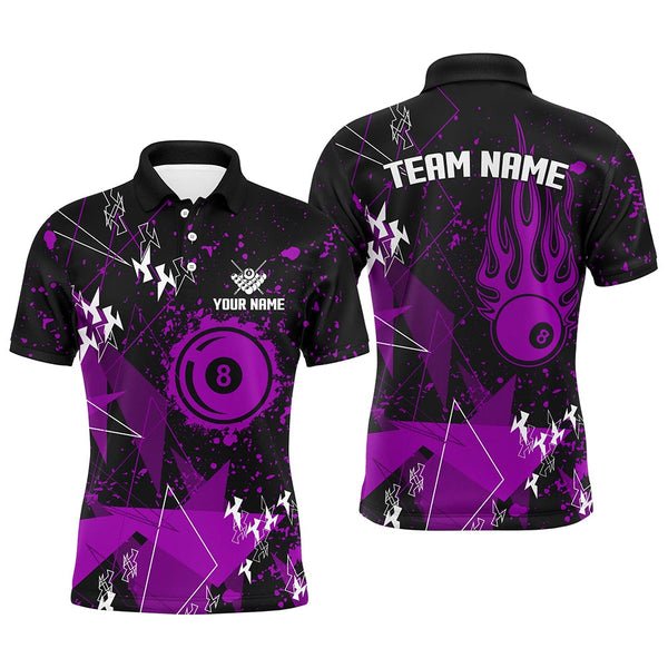 Custom High Quality mens Snooker Polo Shirt Design Latest Short Sleeve Billiard Polo Design With Buttons Sublimation Polo Shirt