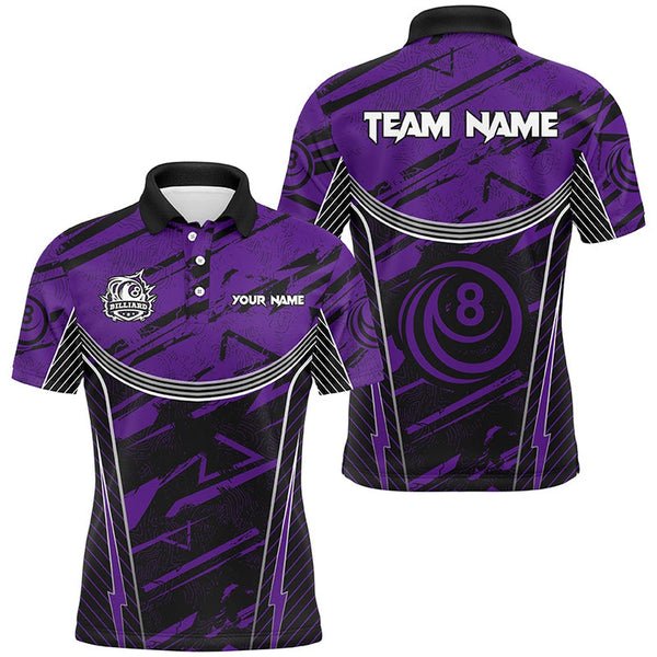 Custom High Quality mens Snooker Polo Shirt Design Latest Short Sleeve Billiard Polo Design With Buttons Sublimation Polo Shirt
