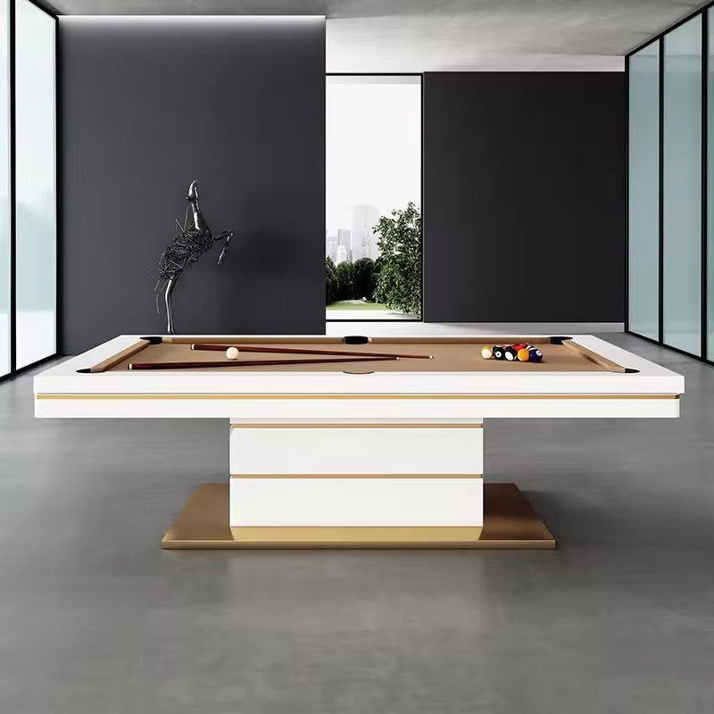 Luxury Dining Room Set with White Mirrored Wedding Table Gold Decor Restaurant Table for Home Hotel Snooker & Billiard Tables