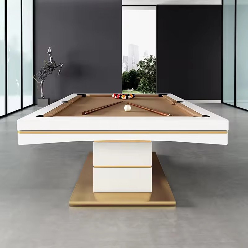 Luxury Dining Room Set with White Mirrored Wedding Table Gold Decor Restaurant Table for Home Hotel Snooker & Billiard Tables