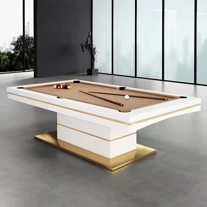 Luxury Dining Room Set with White Mirrored Wedding Table Gold Decor Restaurant Table for Home Hotel Snooker & Billiard Tables