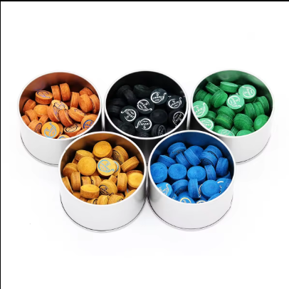 New fashion Multi color Superior Billiard Cue Tip 14mm Size 6 Layered Leather Pool Cue Tips Set of 50 pcs On Sale