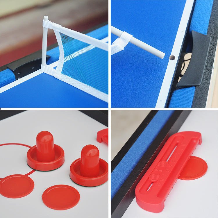 4 in 1 Foldable Leg Folding Multi Functional Game Snooker Billiard Tennis Soccer Foosball Air Hockey Pool Table For Kids