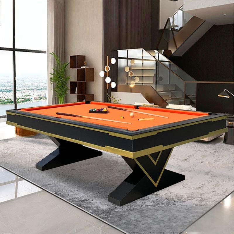 High quality Newest Style Stylish High-end V Leg Design Slate Solid Wood Snooker Billiard Table For Sale