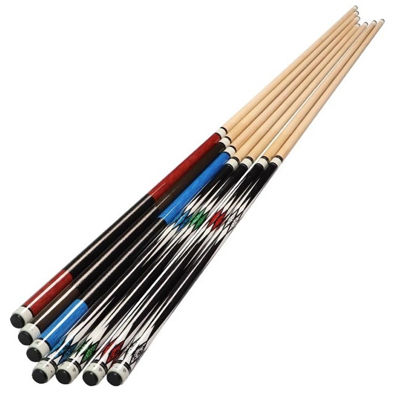 Hot Seller Wholesale price 1/2 Split Maple Wood Pool Billiard Cue 57inch Length 13mm Tip For America Billiard Table