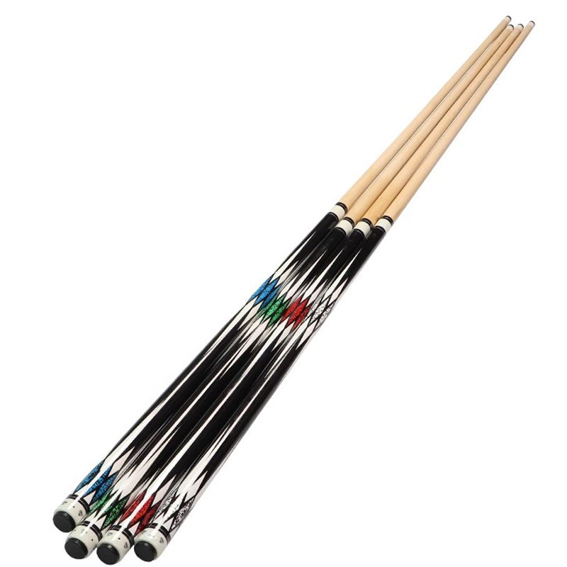 Hot Seller Wholesale price 1/2 Split Maple Wood Pool Billiard Cue 57inch Length 13mm Tip For America Billiard Table