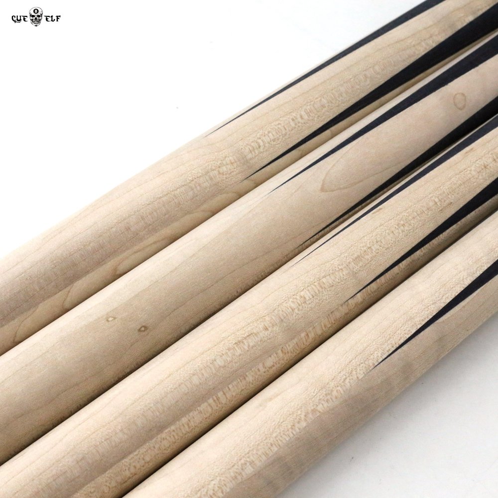 Cueelf high quality curly maple wood handmade inlay snooker cue with square core