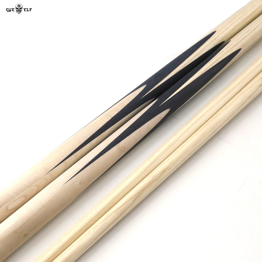 Cueelf high quality curly maple wood handmade inlay snooker cue with square core