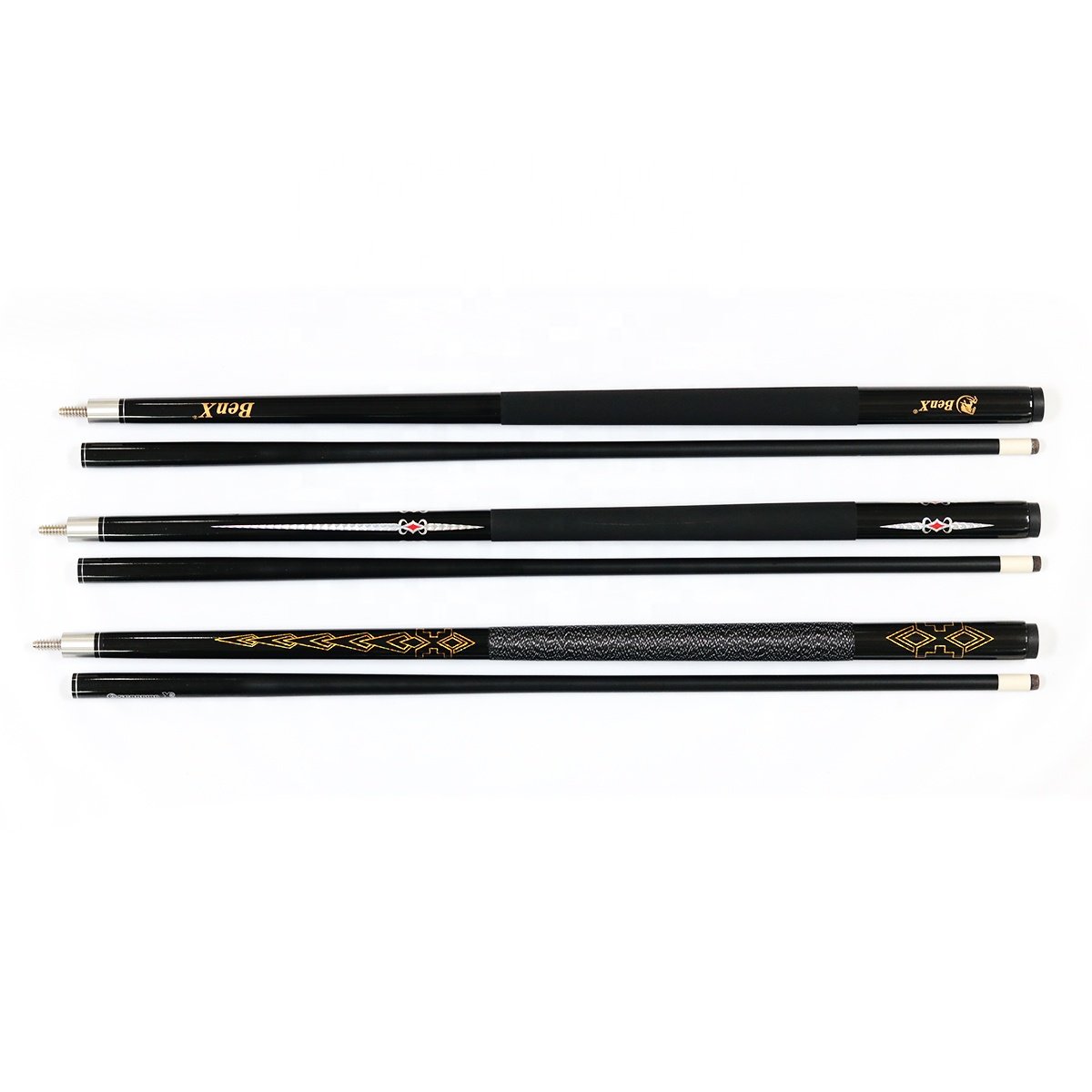 New Arrival Wholesale Price 1/2 Billiard Carbon Fiber Pool Cue 13mm Tips 57Inch Length for Sale