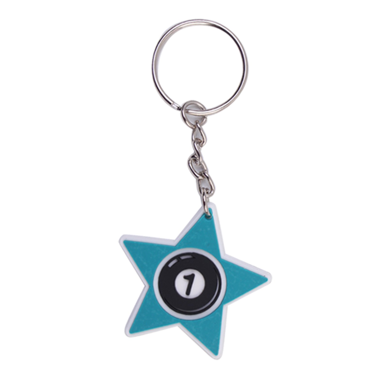 2024 New arrive PVC rubber DIY store promotional gift Wholesale cartoon snooker Billiard key chains custom key ring bag pendant
