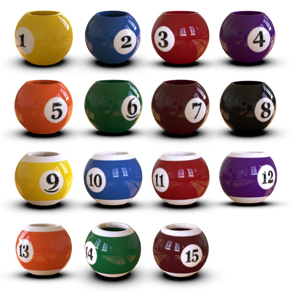 Custom wholesale sports flower plant pot resin snooker billiards pool balls succulent planter pots for home table garden