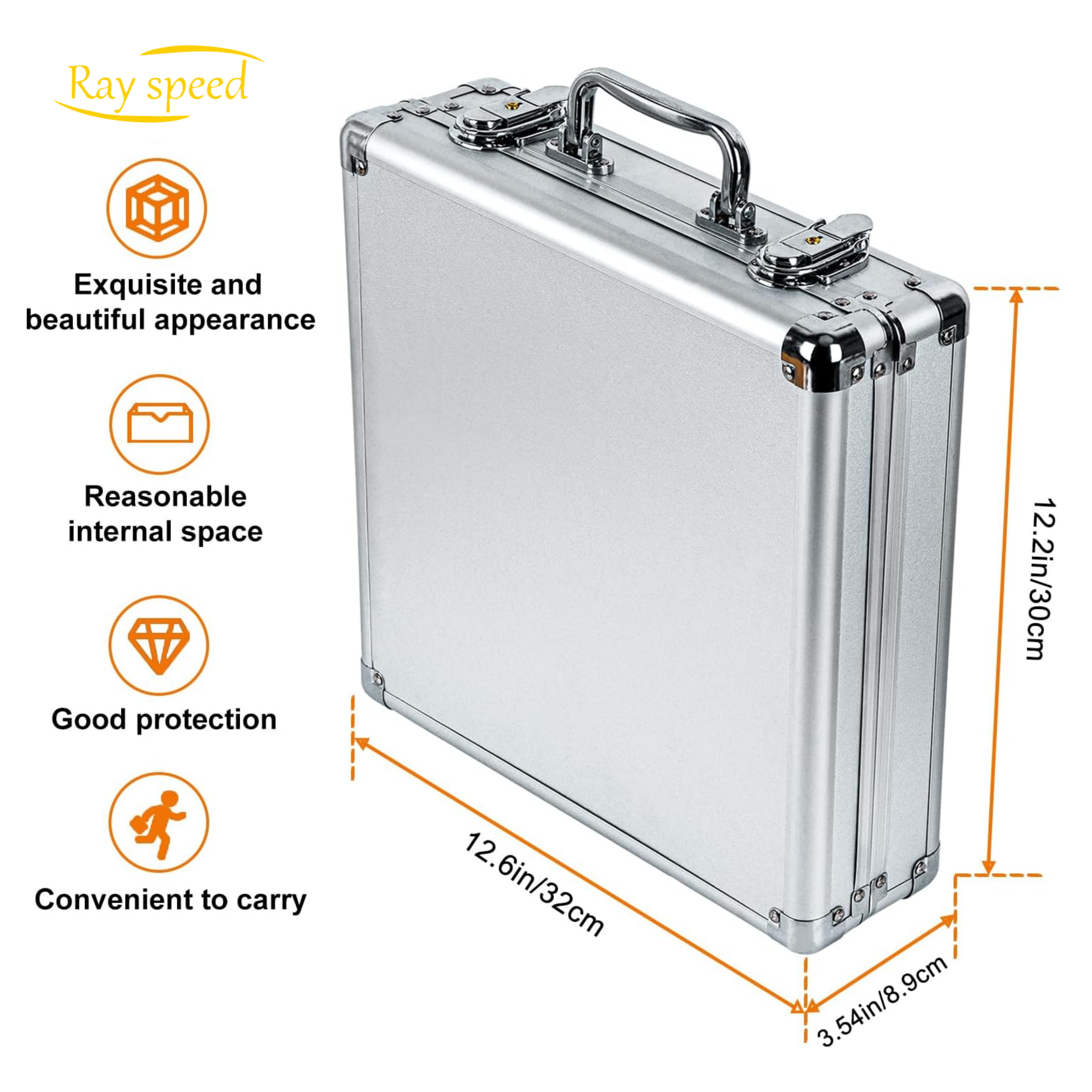 Rayspeed Pool Ball Case, Silver Billiard Balls Storage Box, Portable Billiard Box with Hand Grip,Can Hold 16 Billiard Balls