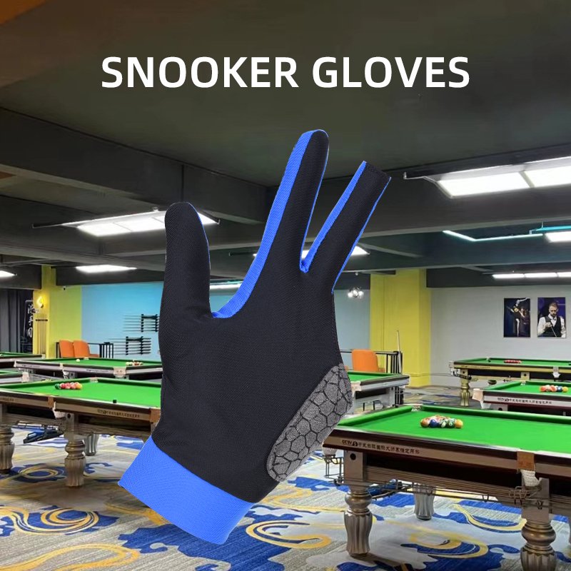 HBG 1044 Professional 3 Finger Snooker Gloves Anti Slip Blue Billiard Pool Gloves Breathable fast deliver