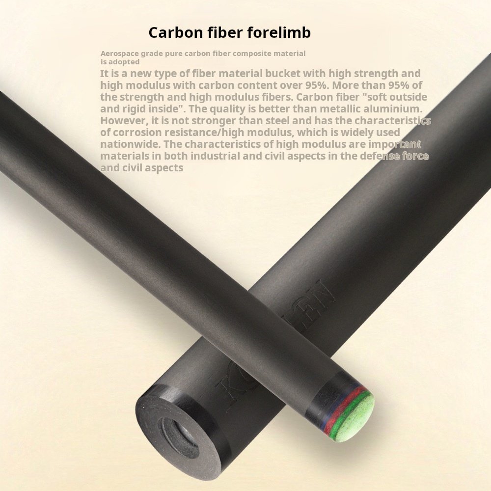 KONLLEN Wanshi Kanglun carbon fiber dragon fist billiards big head rod painted with carbon tube black technology