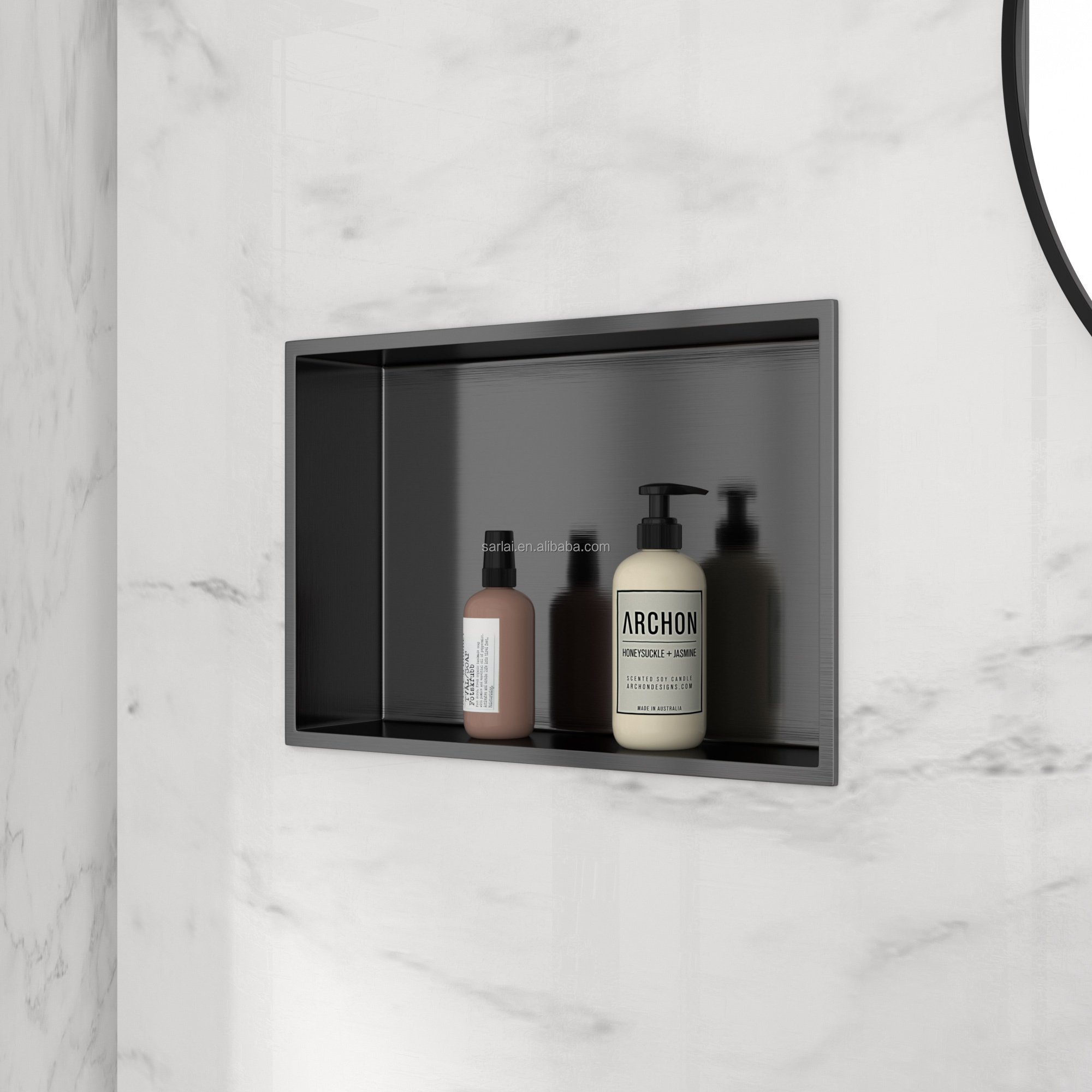 Customized Wholesale Easy To Install Niche Bathroom Stainless Black Niche 20x12 Inch