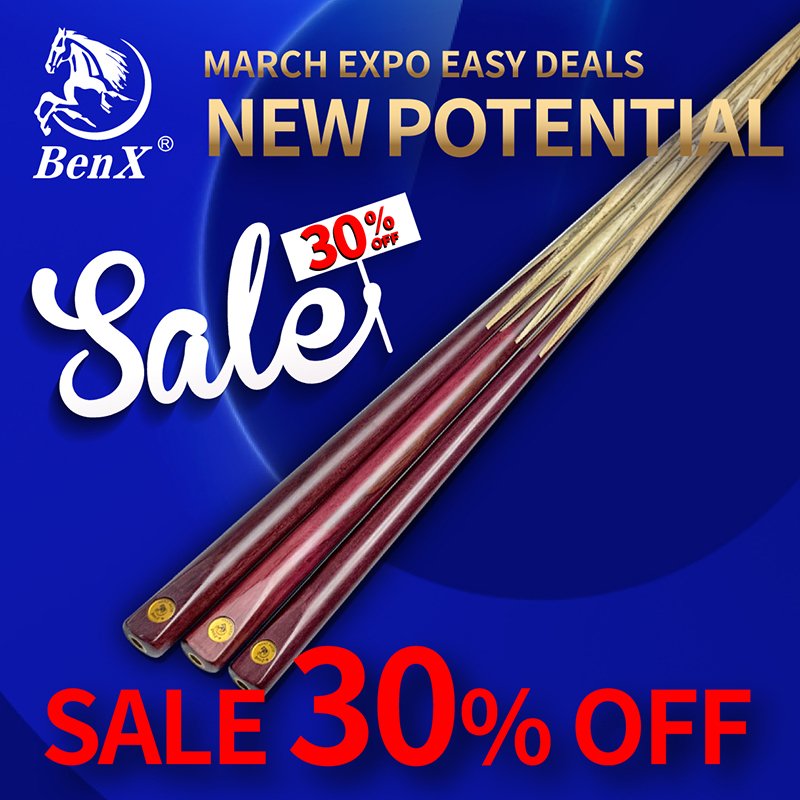 BenX B-8 1pc Economic Pool Cue 145cm Snooker cue Ashwood +Purple heart wood