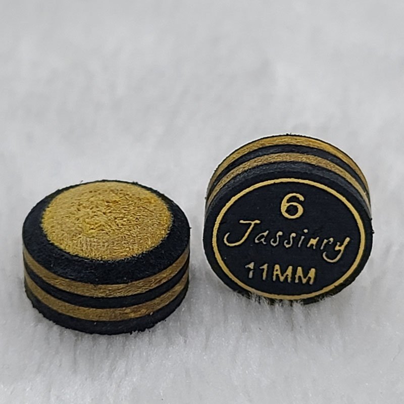 Jassinry custom 11mm Black and Yellow Pool cue tips 6layers pigskin in free hardness billiard snooker tips Billiard accessories