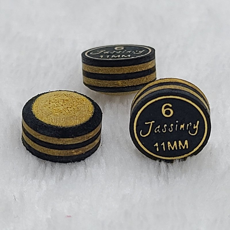 Jassinry custom 11mm Black and Yellow Pool cue tips 6layers pigskin in free hardness billiard snooker tips Billiard accessories
