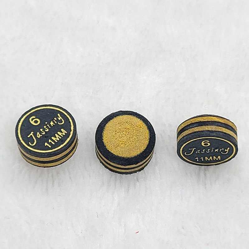Jassinry custom 11mm Black and Yellow Pool cue tips 6layers pigskin in free hardness billiard snooker tips Billiard accessories