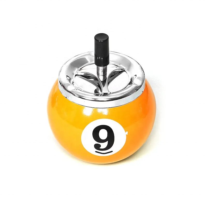 Hot Selling Snooker Pool Sport Billiard Ball Yellow 9 Pool Decoration Ash Tray Souvenir Products