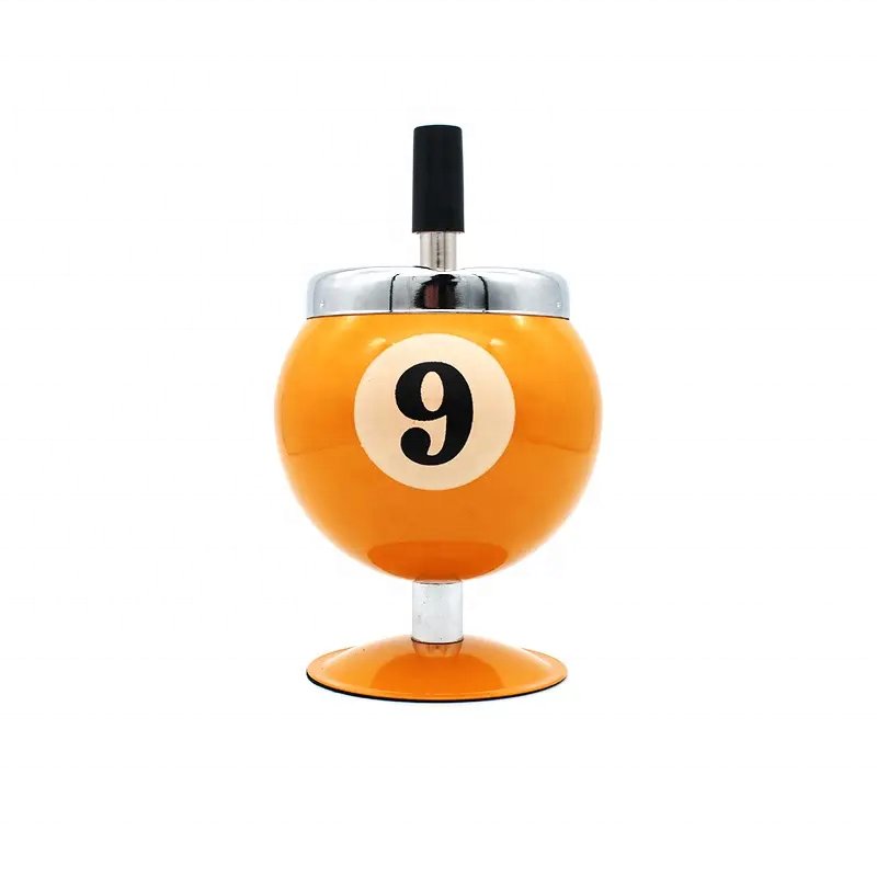 Hot Selling Snooker Pool Sport Billiard Ball Yellow 9 Pool Decoration Ash Tray Souvenir Products