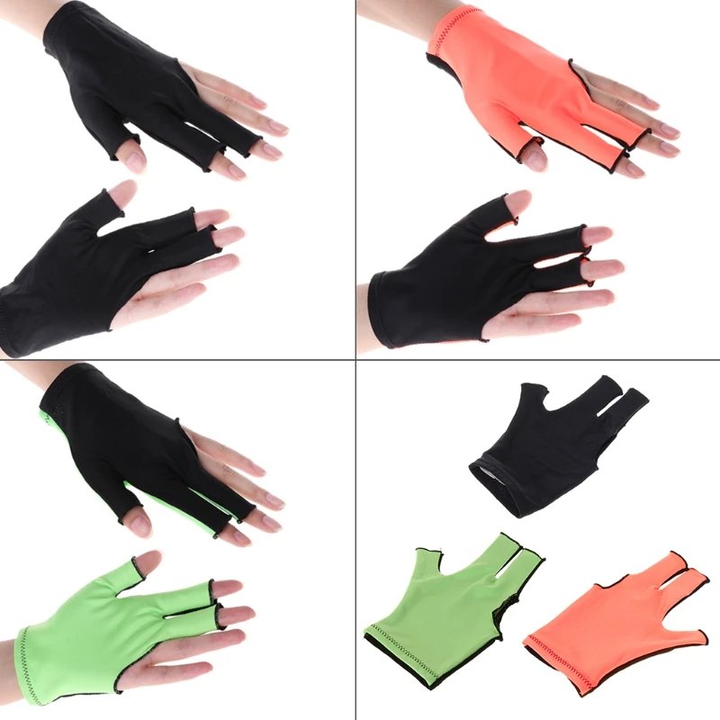 3 Finger Gloves for Men and Women Breathable Leather Gloves Use for Billiard & Snooker Billiard Three Finger Gloves