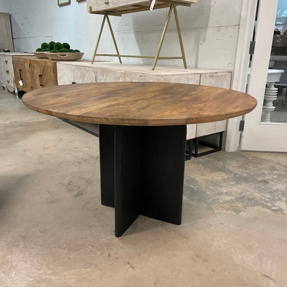 Fancy Shape New American Style Solid Mango Wood Oval Dining Table for Living Room Restaurant Home Office and Bedroom Mall Use