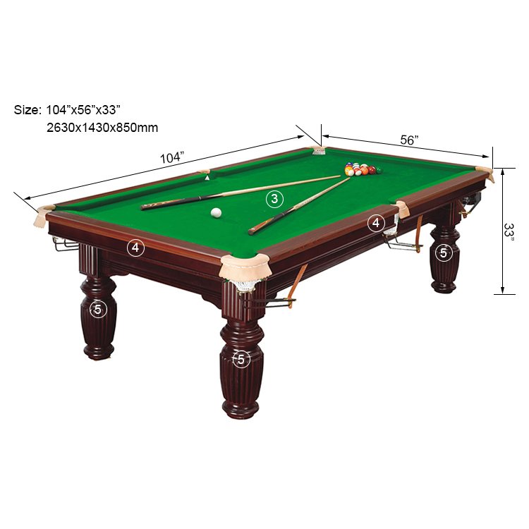 Sports Entertainment Wooden Billiard Pool Table Game Medium Size Billiards Table