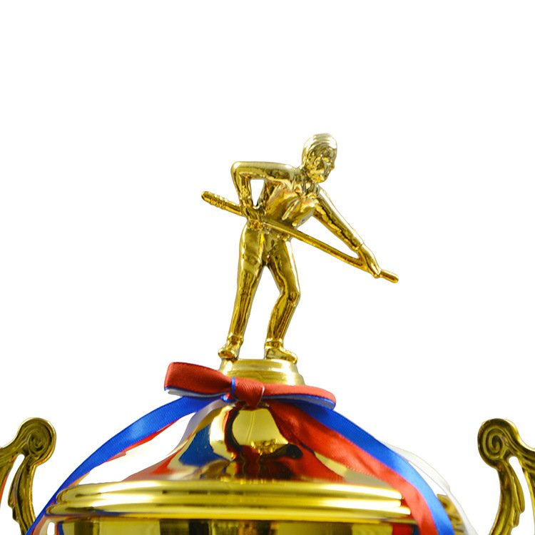 Custom New design metal gold Billiards trophy popular figurine Snooker trophy awards with large cup for champion club league