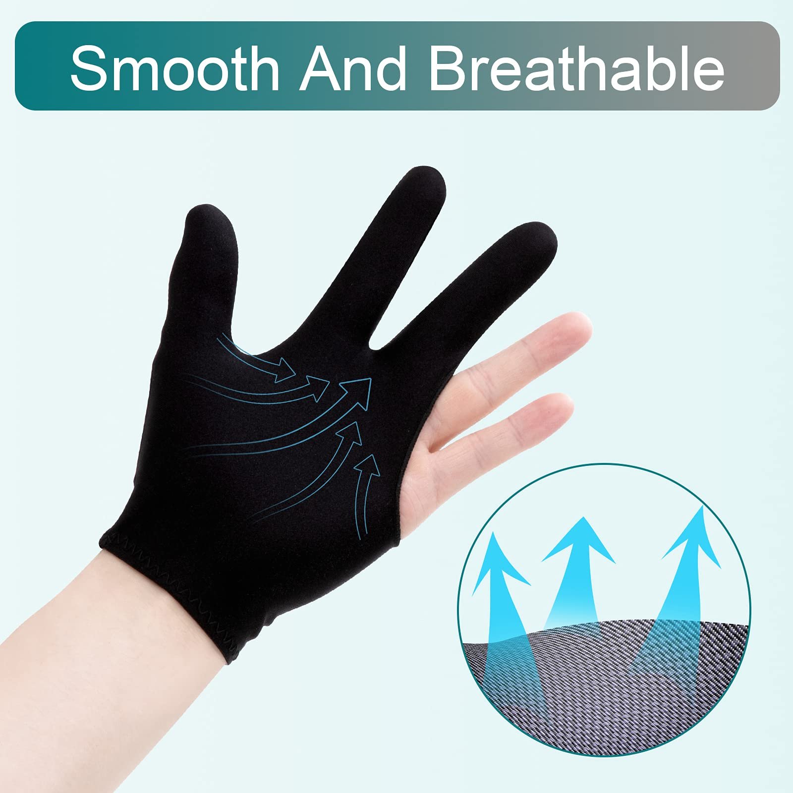 1 PCS High Quality Snooker Billiard Cue Gloves Fitness Accessories Billiard Three Finger Gloves For Men Women Billiard Gloves